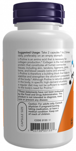 NOW L-Пролин, 120 капсул