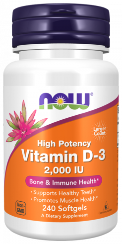 NOW Vitamin D-3 2000 IU, 240 капсул