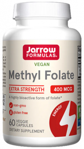 Jarrow Formulas Methyl Folate 400 mcg, Метил Фолат 400 мкг, 60 капсул