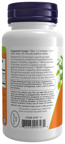 NOW Peppermint gels, 90 капсул